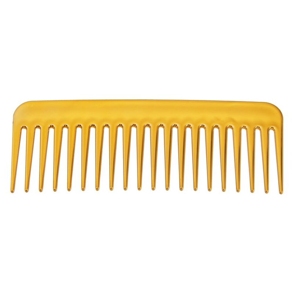 Wide Tooth Hair Detangling Comb for Wet and Dry Plastic Gold Tone